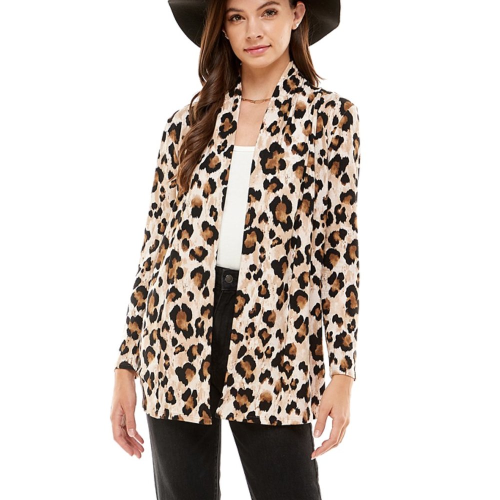 Women's Casual Lightweight Open Front Cardigans with Pockets_Mocha Khaki Black